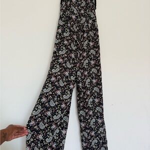Women’s Black Paisley Wide-Leg Jumpsuit